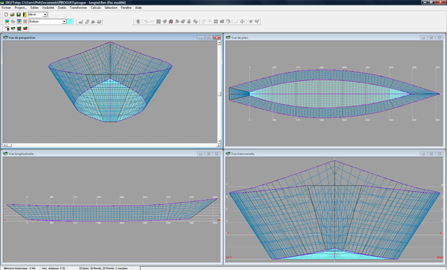 L'interface de conception 3D du bateau